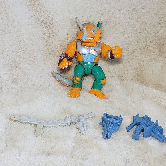 Triceraton 100% Complete Teenage Mutant Ninja Turtle TMNT Playmates 1990 Vintage - Picture 1 of 6